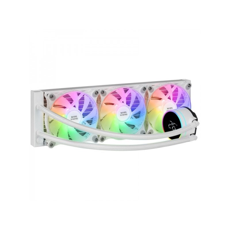 Mars Gaming ML-LCD360 ARGB Liquid Cooler - Tre ventole da 120 mm - Display LCD della temperatura - Compatibilità multis
