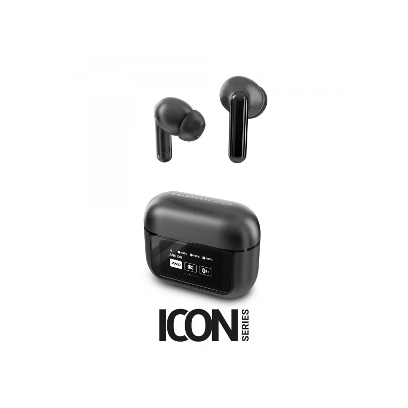 Cuffie Energy Sistem True Wireless - Schermo nella custodia - ANC - Modalità trasparenza - Bassa latenza - IPX5 - 30 or