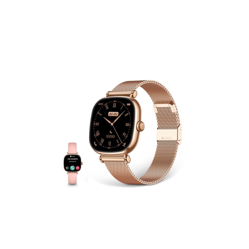 Smartwatch Ksix Iria con schermo AMOLED da 1.7 - Fino a 4 giorni di autonomia - Resistente all'acqua IP68 - Colore rosa