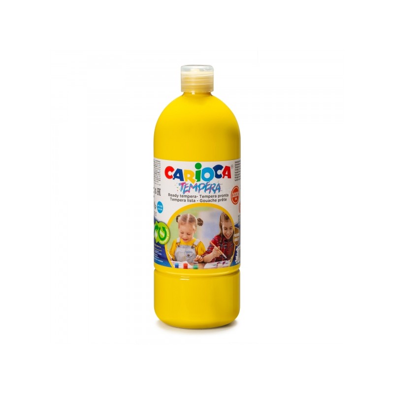Bottiglia di tempera Carioca - 1000ml - Colori super lavabili - Facile da mescolare - Applicabile su materiali porosi - 