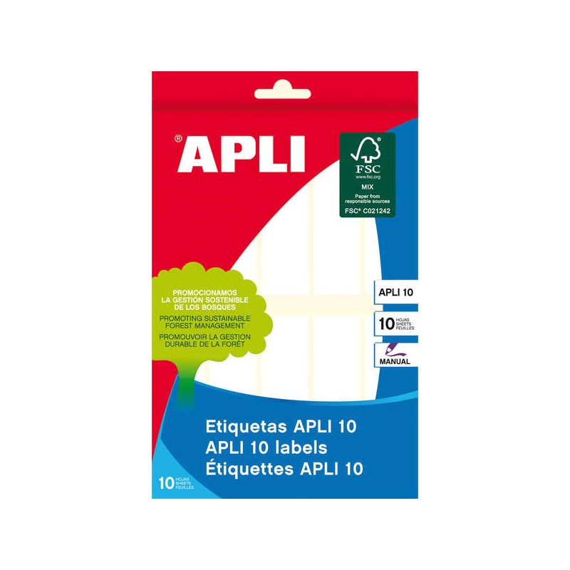 Etichette Apli 10 Bianco 20.0 x 75.0 mm 10 fogli