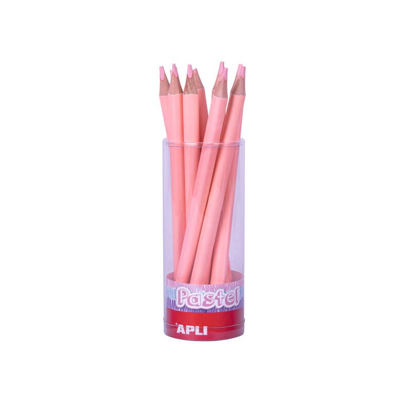 Matite pastello Apli Jumbo Rosa - Mina 5 mm - Forma triangolare per bambini - Diametro 10 mm - Lunghezza 170 mm - Confez