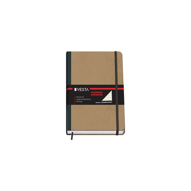 Quaderno di cartone Dohe con estremità arrotondate - 96 fogli di carta tamponata da 80 g - Copertina in tre pezzi con d