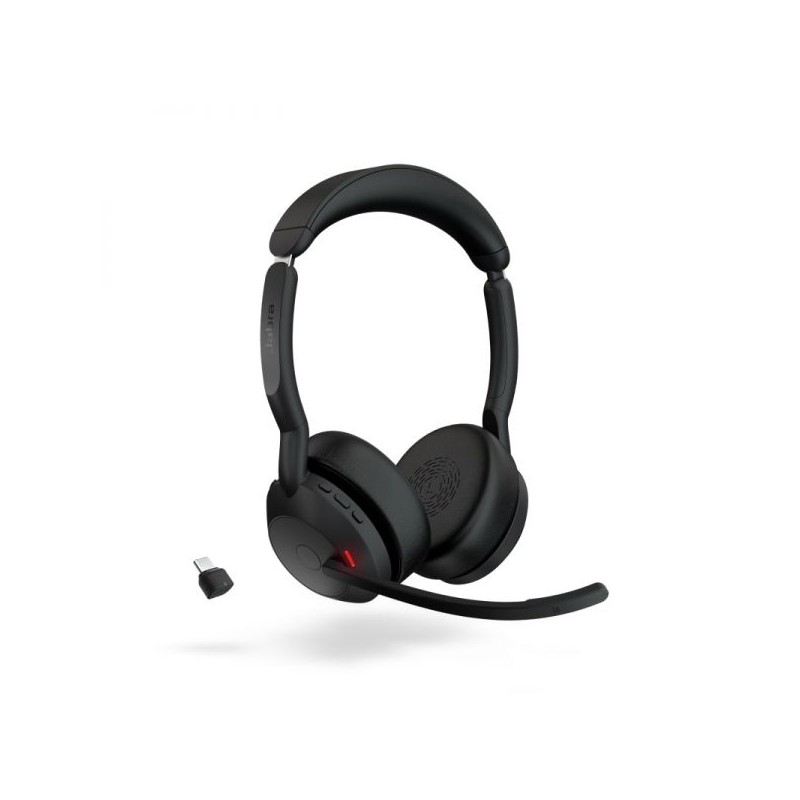 Jabra Evolve2 55 MS Stereo Link 380 Cuffie con microfono - Bluetooth - USB-C - Cancellazione del rumore - Archetto regol