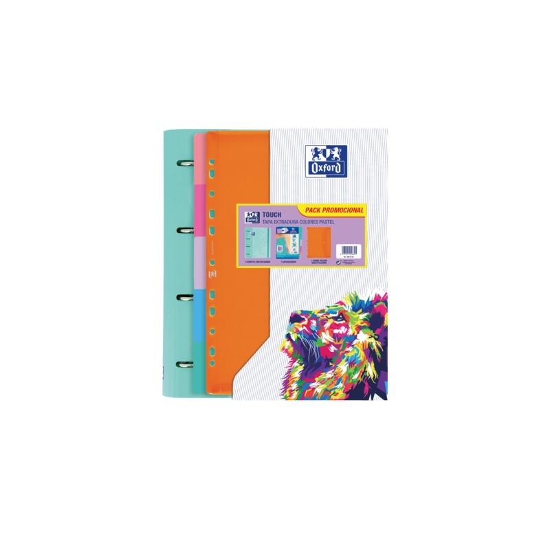 Cartella tattile Oxford Europeanbinder A4+ con ricarica + divisori + busta di plastica multiforata - Ideale per organizz
