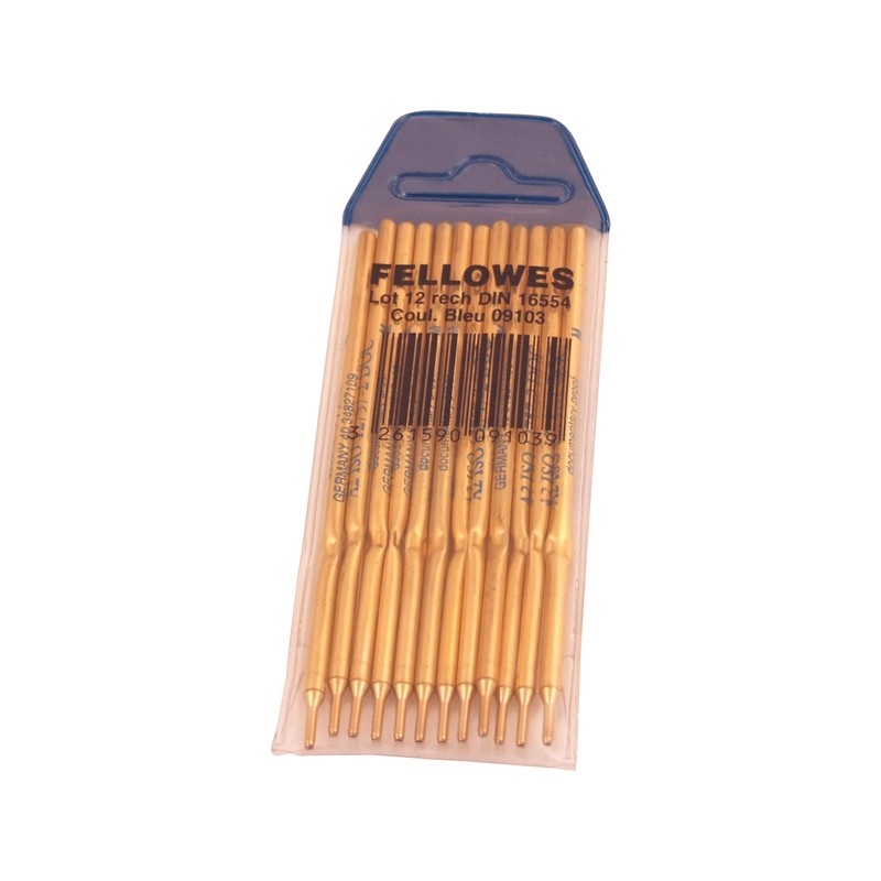 Confezione da 12 ricariche per penna a sfera Fellowes con supporto - Blu