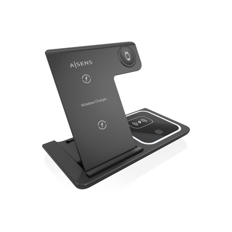 Aisens 15W 3-in-1 Caricatore wireless USB-C per cellulare - Apple Watch - auricolare con custodia di ricarica - Nero