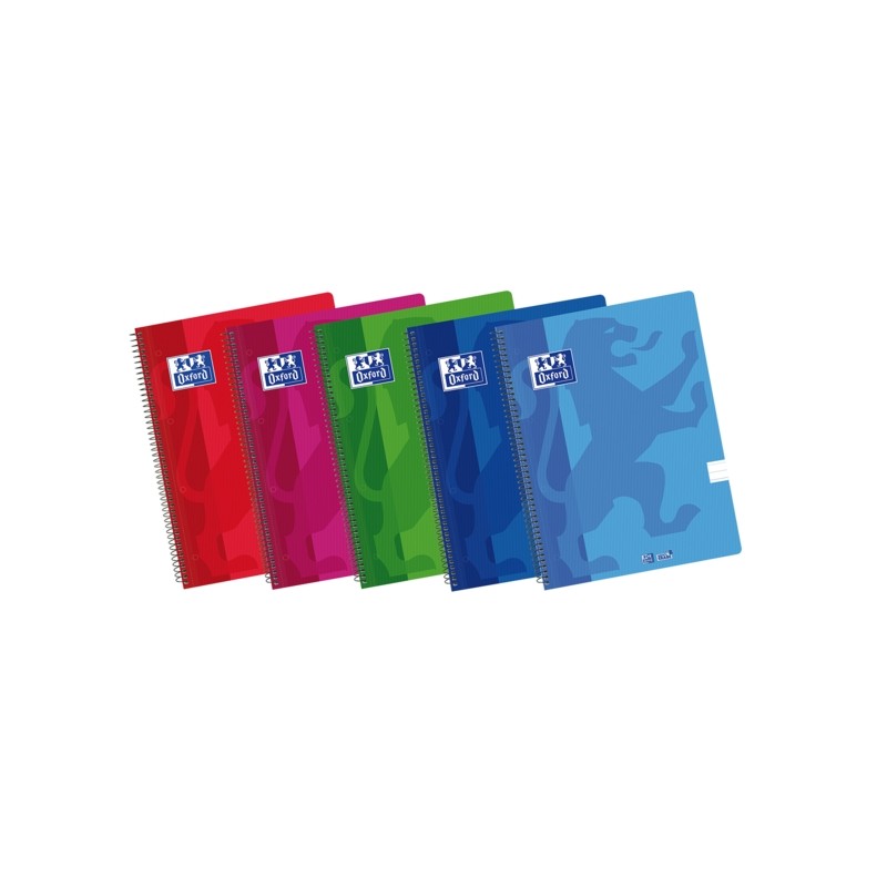 Quaderno Oxford School Classic A4+ con copertina in plastica - Europeanbook Spiralflex - 1 riga - 2M 50 fogli - Colori a