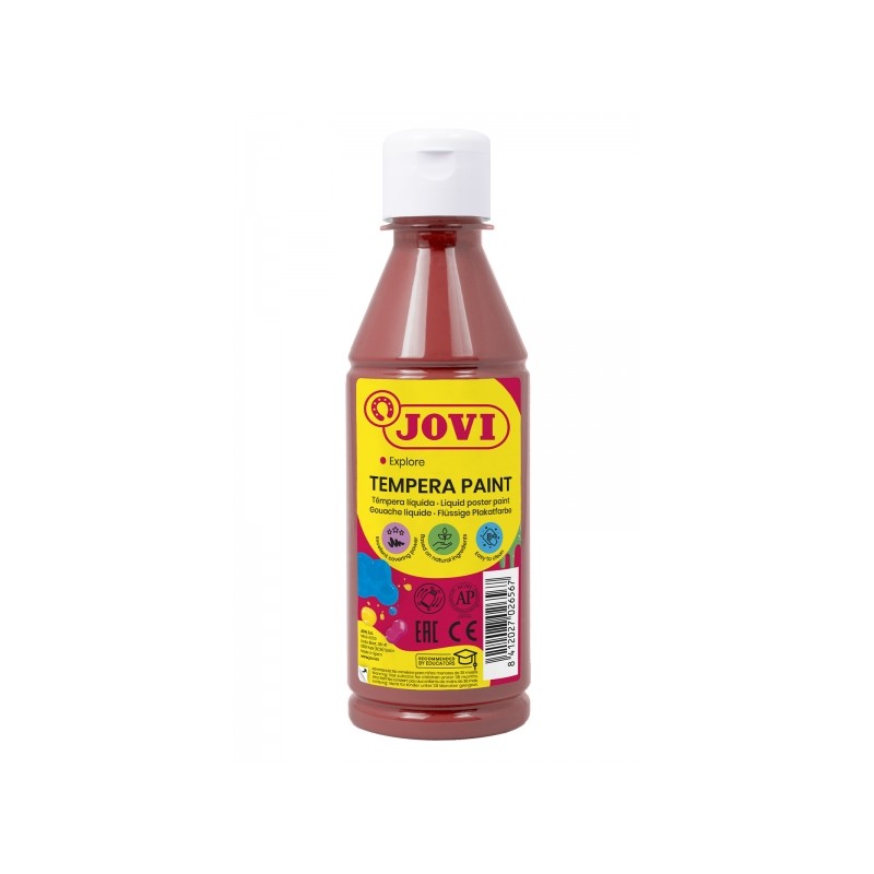 Jovi Tempera Paint Tempera liquida 250ml - A base d'acqua - Pronta all'uso - Alto potere coprente - Rapida asciugatura -