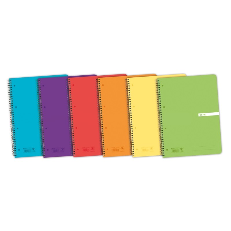Enri Status Europeanbook A4+ Copertina in plastica traslucida - Quaderno con 120 fogli - Formato 5x5 - Colori assortiti 