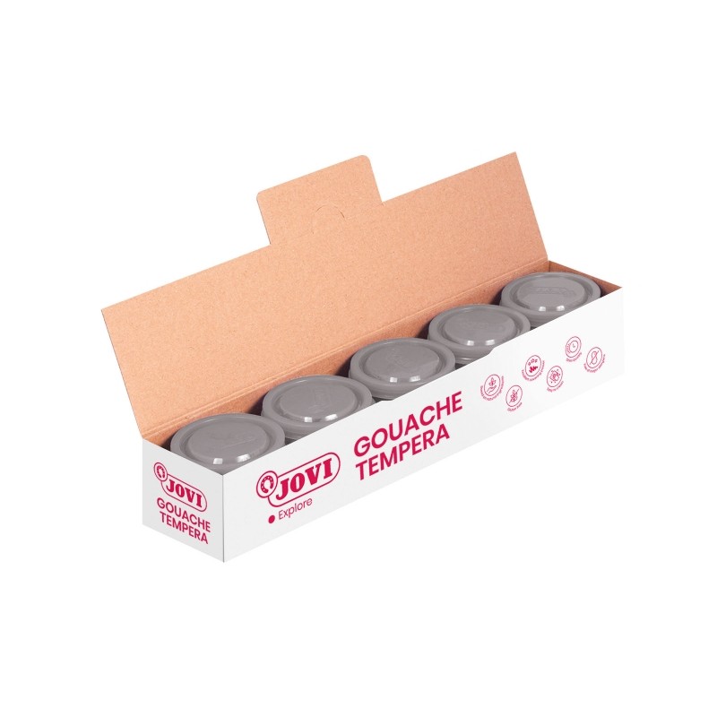 Tempera Jovi School Pot 35ml - Applicazione su più superfici - Utilizzo con pennello. rullo o spatola - Colori miscelab