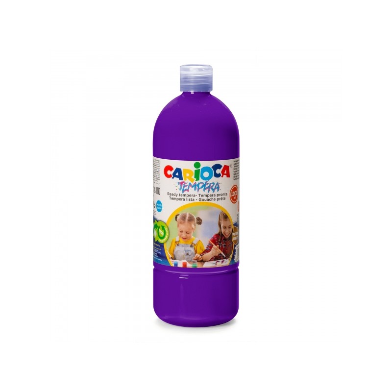 Bottiglia di tempera Carioca - 1000ml - Colori super lavabili - Facile da miscelare - Applicabile su materiali porosi - 