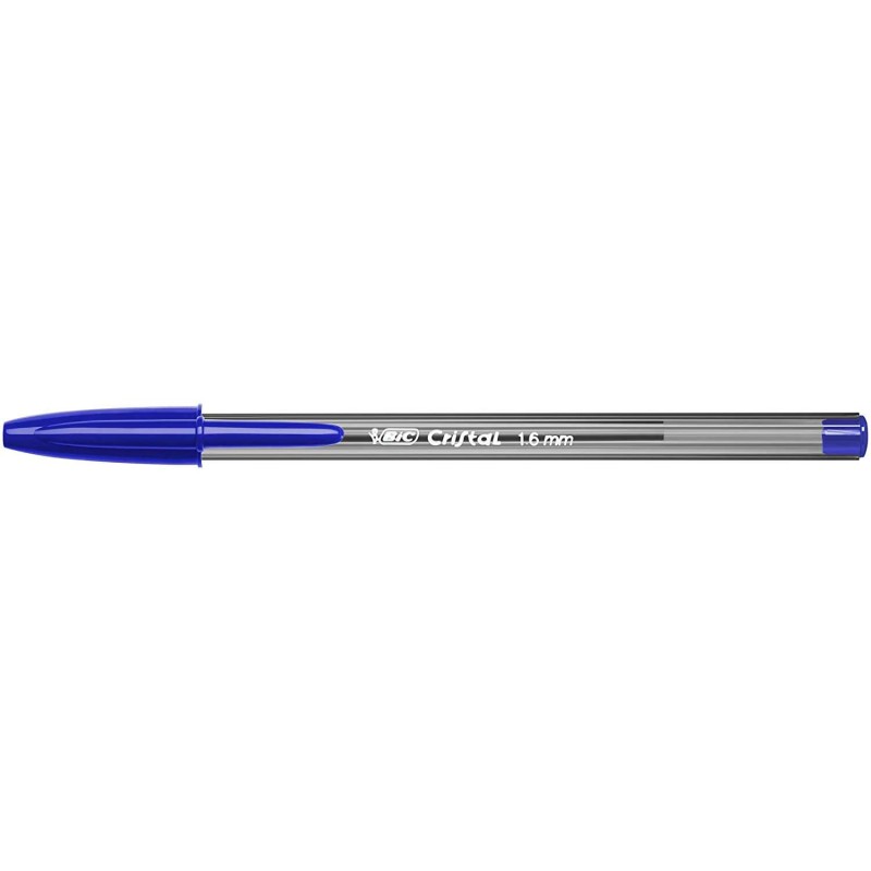 Bic Cristal Penna a sfera grande - Punta spessa 1.6 mm - Tratto 0.60 mm - Inchiostro a base d'olio - Traslucida - Colore