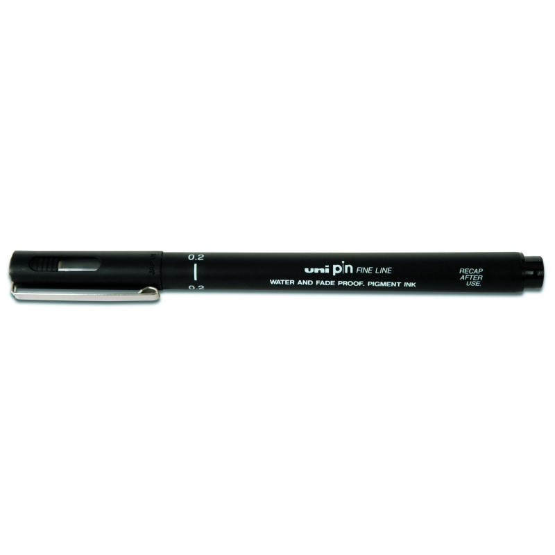 Penna di calibrazione Uni-ball PIN02-200(S) - Punta in policarbonato da 0.2 mm - Inchiostro a pigmenti resistente all'ac