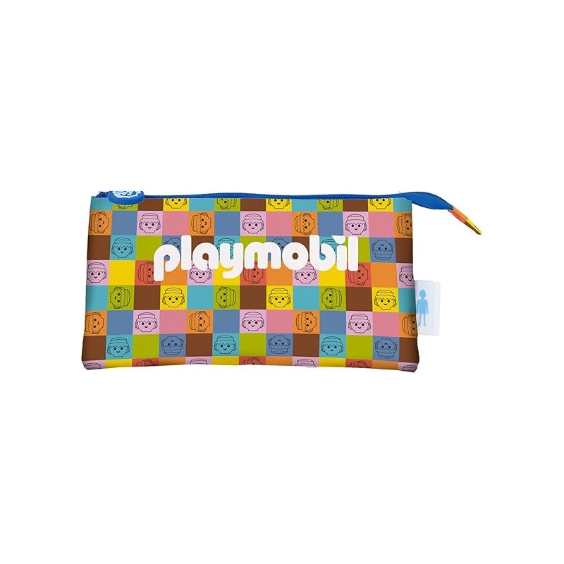 Dohe Playmobil Unite As One Triple Doodle Bag - Chiusura a doppia zip con tirante in gomma