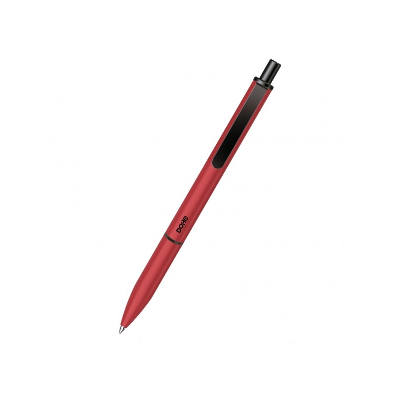 Dohe Elegance Confezione da 4 penne a sfera - Punta fine 0.5 mm - In alluminio - Soft Touch - Colore Bordeaux