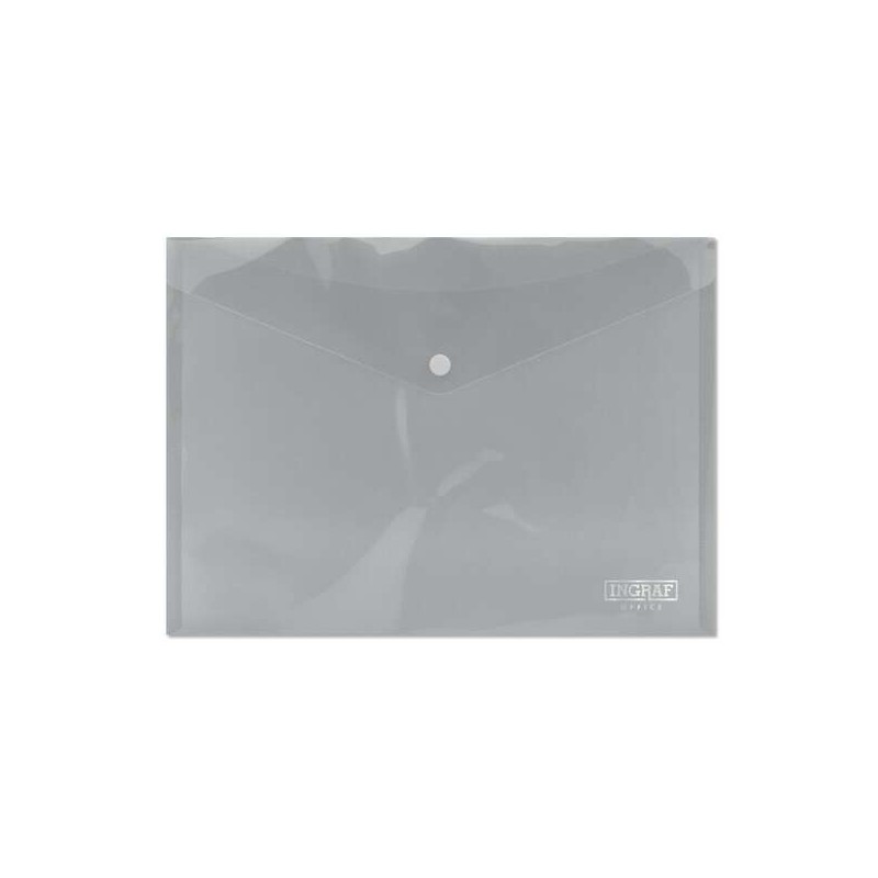 Busta portadocumenti A4 Ingraf - Chiusura a scatto - Polipropilene Clear Crystal - Trasparente