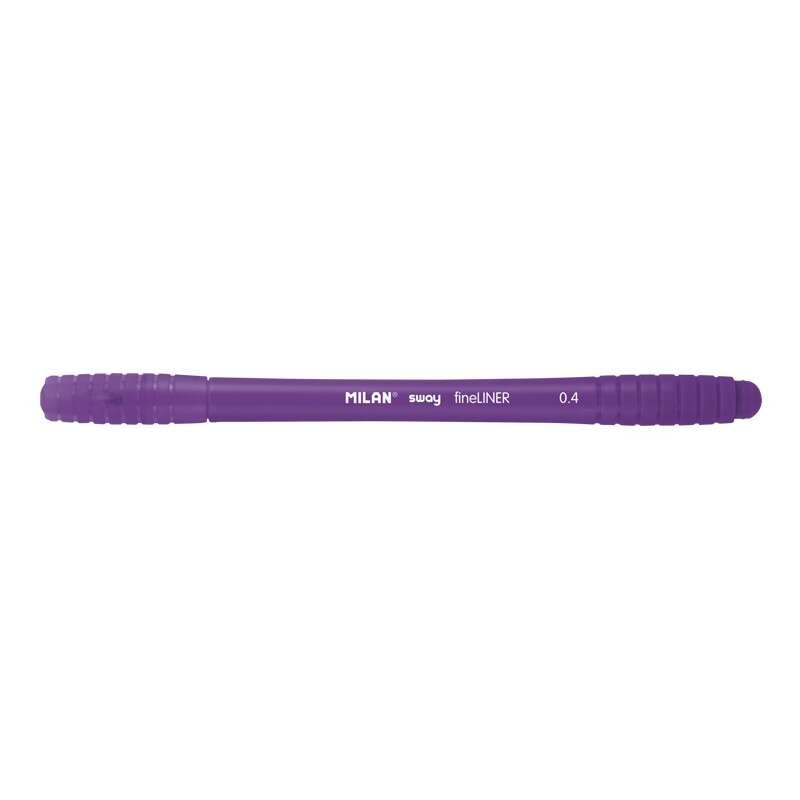 Milan Sway Fineliner - Punta fine 0.4 mm - Ergonomica - Inchiostro a base d'acqua - Colore viola