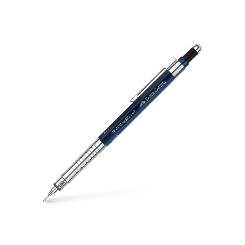 Faber-Castell TK-Fine Vario L Matita meccanica HB 0.7 mm - Con gomma - Clip in metallo - Blu