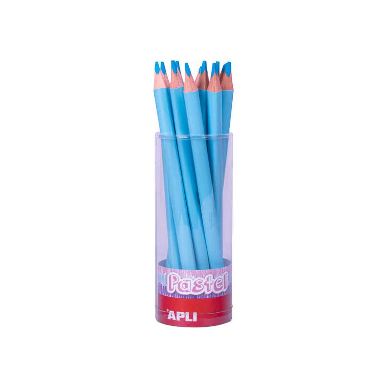 Matite pastello Apli Jumbo blu - mina 5mm - forma triangolare per bambini - diametro 10mm - lunghezza 170mm - confezione