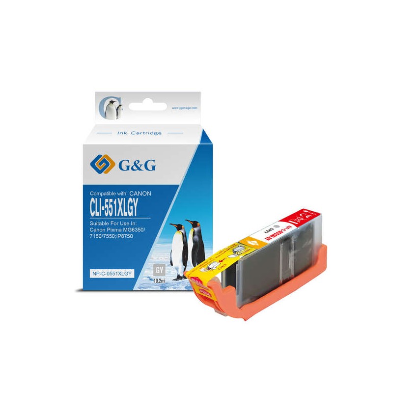 GeG Canon CLI551XL Cartuccia d'inchiostro generica grigia - Sostituisce 6447B001/6512B001