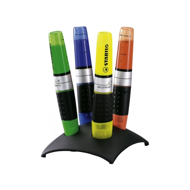 Set da scrivania Stabilo Luminator con 4 pennarelli fluorescenti - Maggiore quantità di inchiostro - Zona di presa - Li