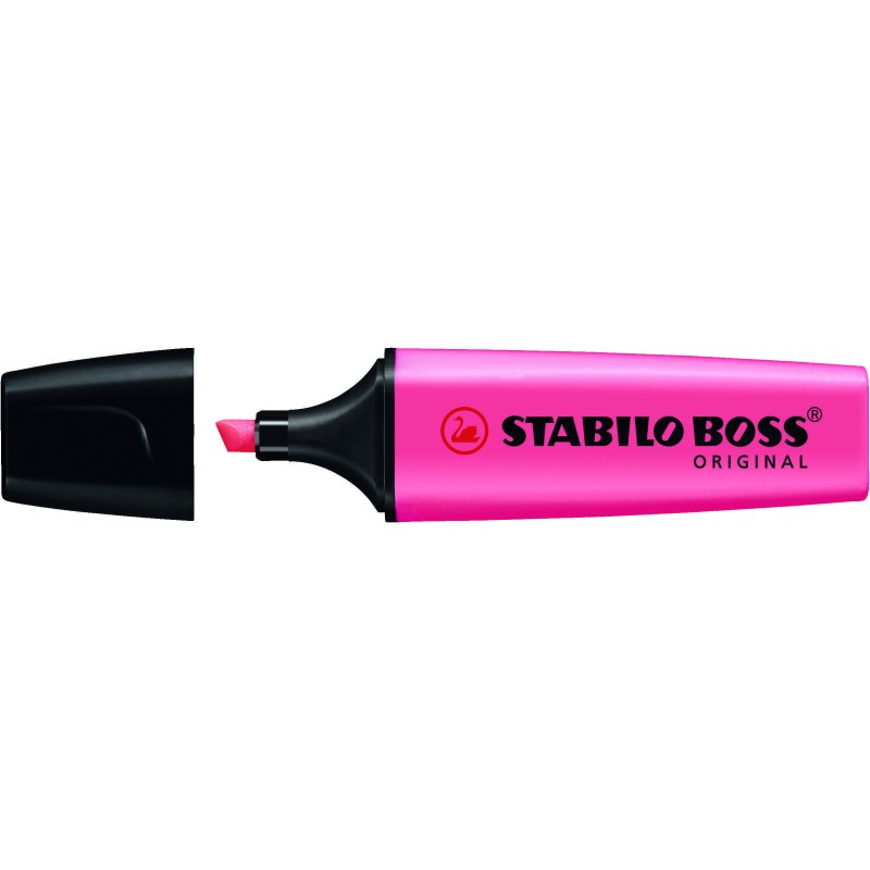 Stabilo Boss 70 Pennarello evidenziatore - Da 2 a 5 mm - Ricaricabile - Inchiostro a base d'acqua - Colore rosa fluoresc