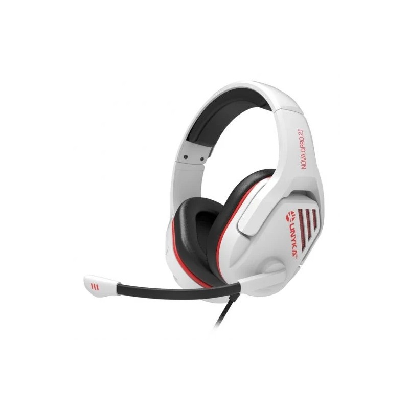Unykach Gaming Nova Gpro White 2.1 Headset con microfono regolabile - archetto regolabile - cuscinetti auricolari imbott