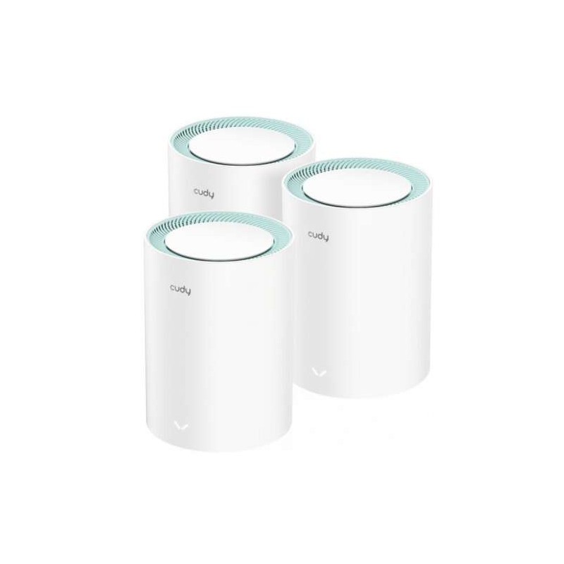 Cudy M1300 3 Pack Dual Band AC1200 Mesh WiFi Systems - 867Mbps a 5GHz. 300Mbps a 2.4GHz - 1x 1000/100/10Mbps LAN Port. 1