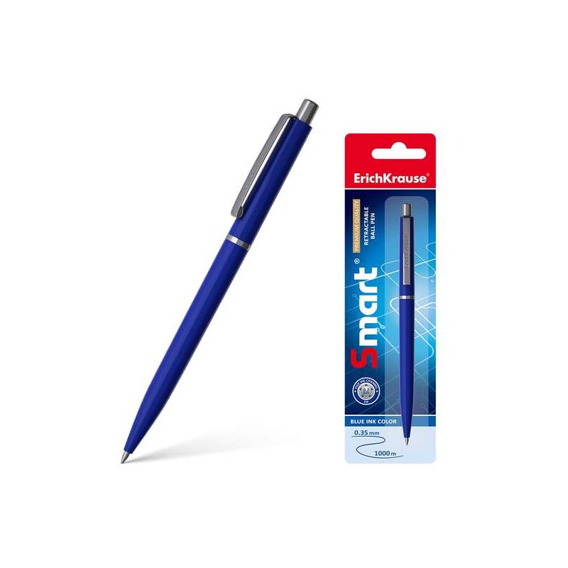 Penna a sfera automatica Smart di Erichkrause - Ricaricabile con clip in metallo - Pennino da 07 mm - Inchiostro ad asci