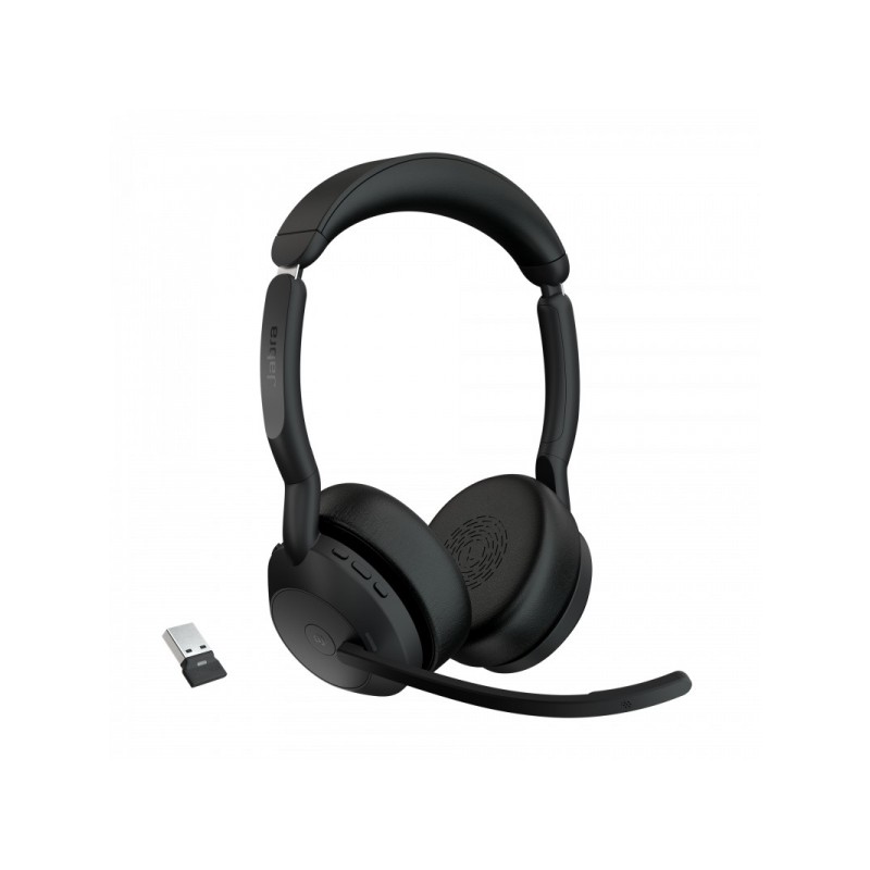 Cuffie Bluetooth stereo Jabra Evolve2 55 MS - Cancellazione del rumore - Durata della batteria fino a 18 ore - Archetto 
