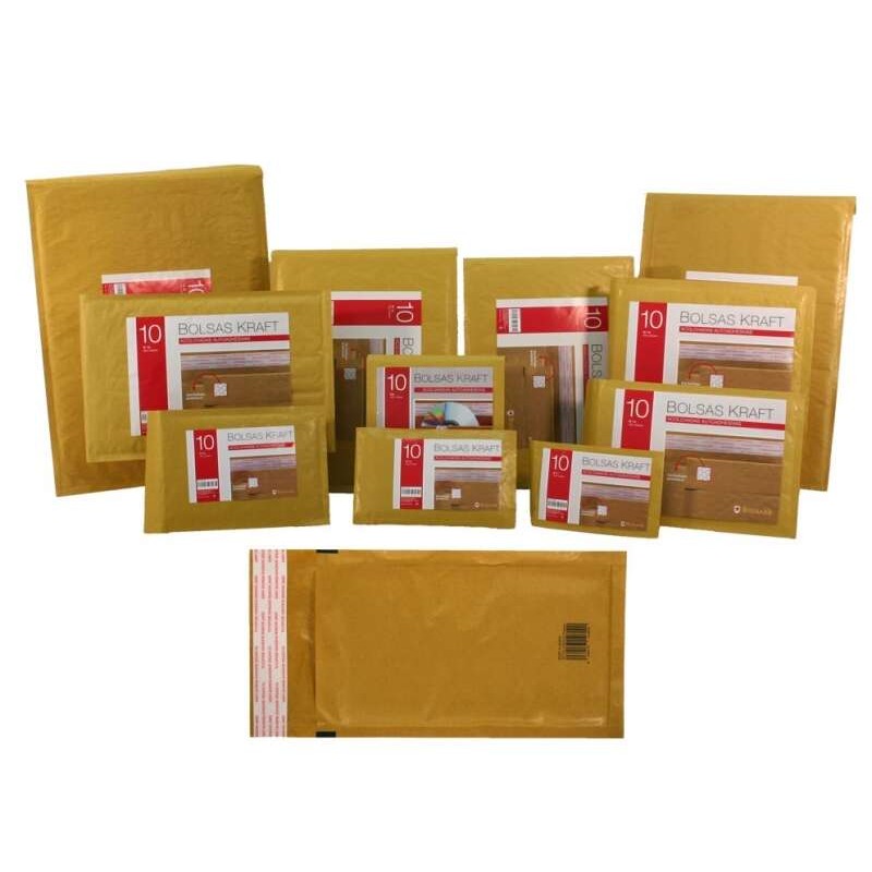 Sacchetto imbottito Bismark Kraft n. 12 120x215 mm - Fodera in lamina a bolle d'aria - Chiusura autoadesiva - Ideale per
