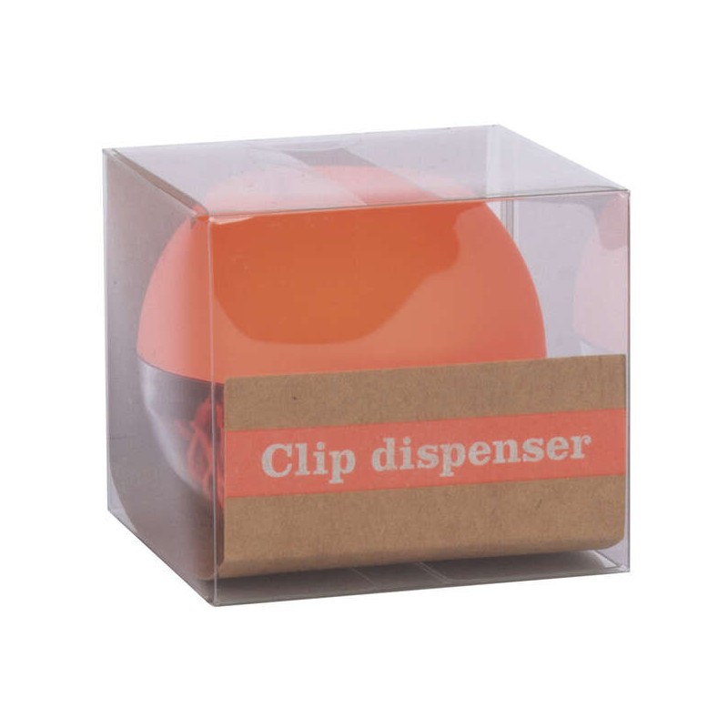 Dispenser per graffette Apli Fluor Collection - Ø 70x60 mm - Coperchio magnetico arancione Soft Touch - Include 50 graf