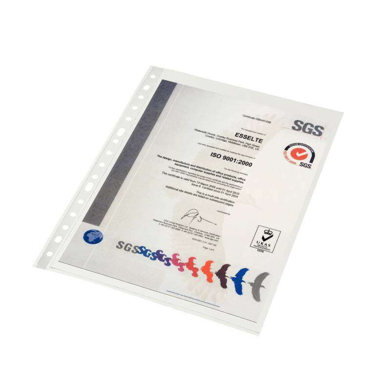 Esselte Custodia per documenti Folio - PP - Pelle arancione - Qualità standard Multitaladro-16 - Borsa 10 - Trasparente
