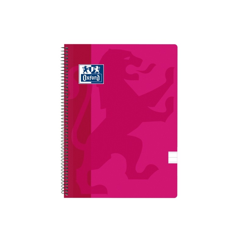 Quaderno a spirale Oxford School Classic Copertina in plastica Folio - 1 riga con margine - 80 fogli - Colore fucsia
