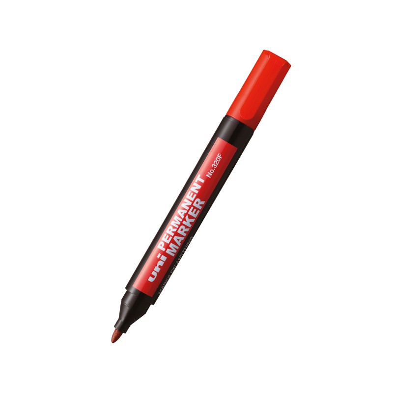 Marcatore permanente Uni-ball 320F - Punta conica - Larghezza tratto 1-3 mm - Resistente all'acqua - Senza Xilene - Colo