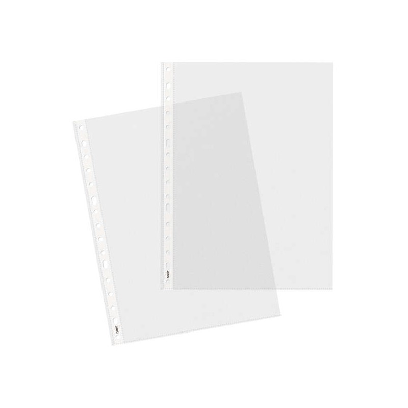 Dohe Basic Confezione da 100 manicotti multi-trapano formato A4 a 16 fori - Polipropilene ruvido - Qualità Basic