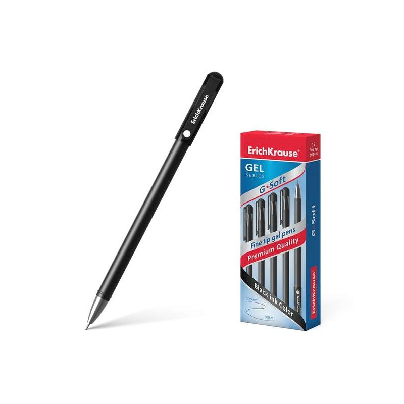 Penna a sfera G-Soft Gel di Erichkrause - Rivestimento soft touch - Punta fine ad ago - Inchiostro ad asciugatura rapida
