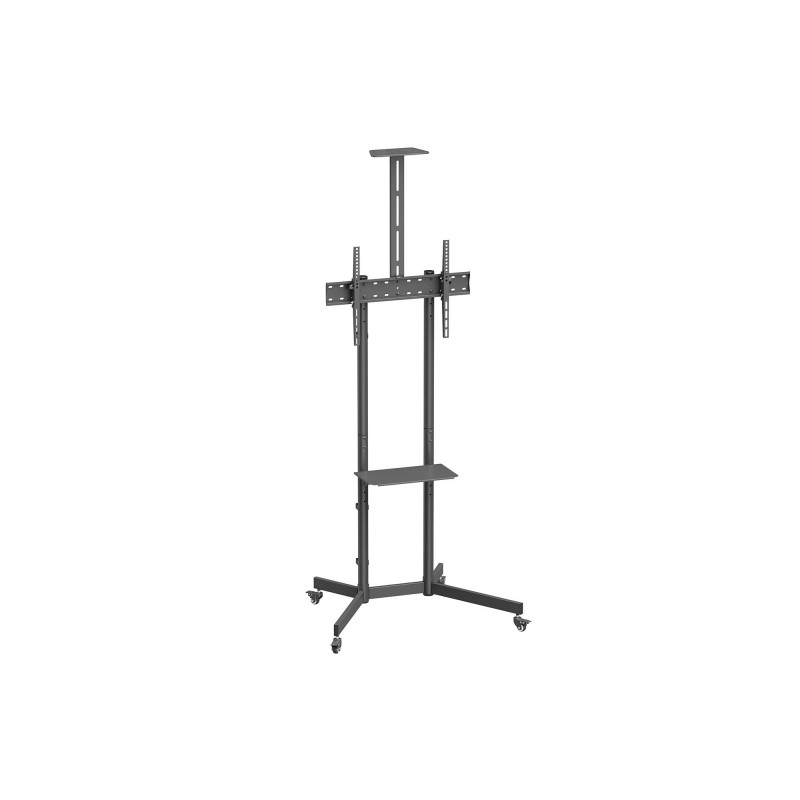 Aisens ECO Supporto da pavimento con rotelle - Vassoio per DVD e supporto per telecamera per monitor/TV 45kg da 37-70 - 
