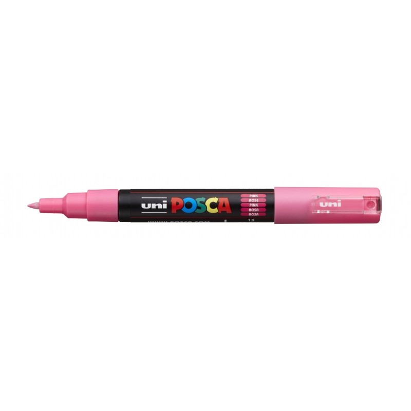 Posca PC-1M Pennarello - Punta conica 0.7 mm - Inchiostro a base d'acqua - Resistente alla luce - Colore rosa