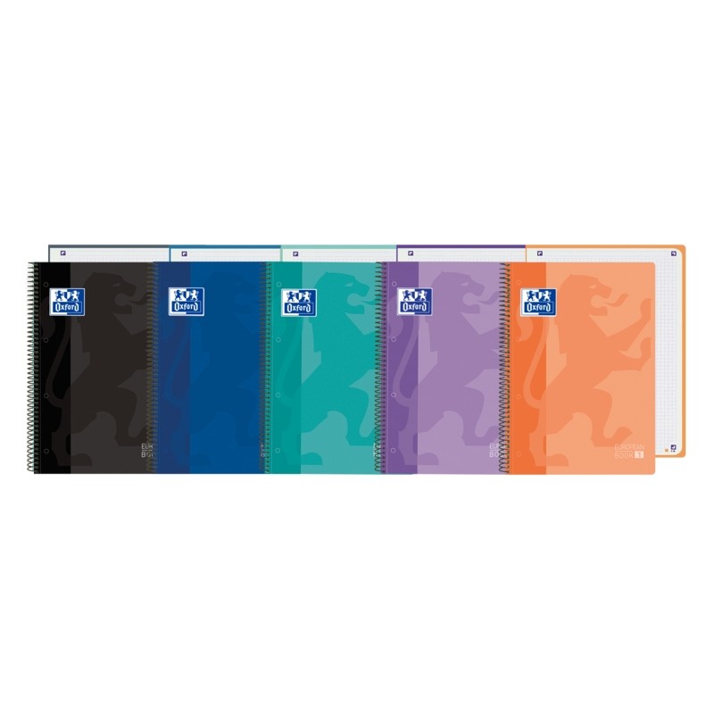 Oxford School Classic Europeanbook 1 Notebook A4+ 80 fogli microperforati 5x5 mm quadrati - Copertina in plastica traslu