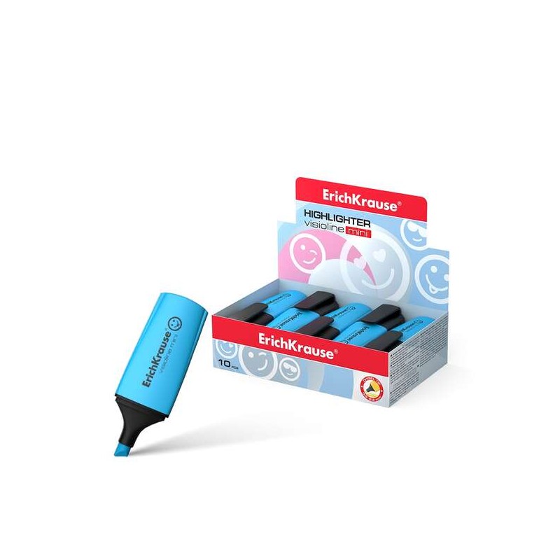 Erichkrause Visioline Mini Fluorescente - Punta smussata - Corsa da 0.6 a 5.2 mm - Colore blu