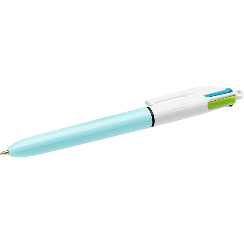Penna a sfera retrattile Bic 4 Colours Fun - Punta media da 1.0 mm - Inchiostro a base di olio - Colori: rosa. viola. tu