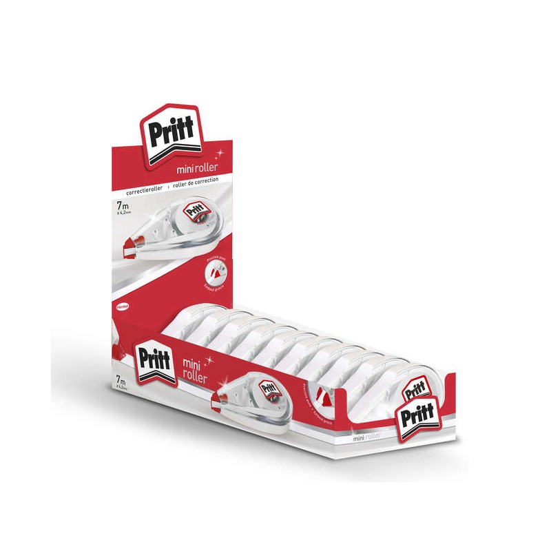 Pritt Mini Roller Display da 10 4.2 mm x 7 m - Compatto ed ergonomico - Punta flessibile ad alta precisione - Compatibil