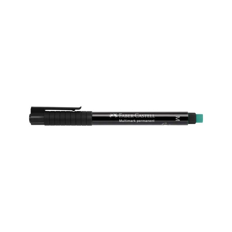 Marcatore permanente Faber-Castell Multimark - Larghezza linea 1 mm - Gomma incorporata - Resistente alla luce e all'acq