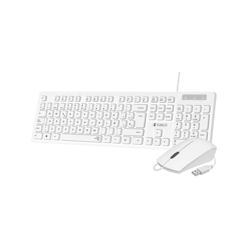 Subblim Combo Business Slim Silent - Tastiera e mouse - Ergonomici e resistenti ai liquidi - Connettore USB Plug e Play 