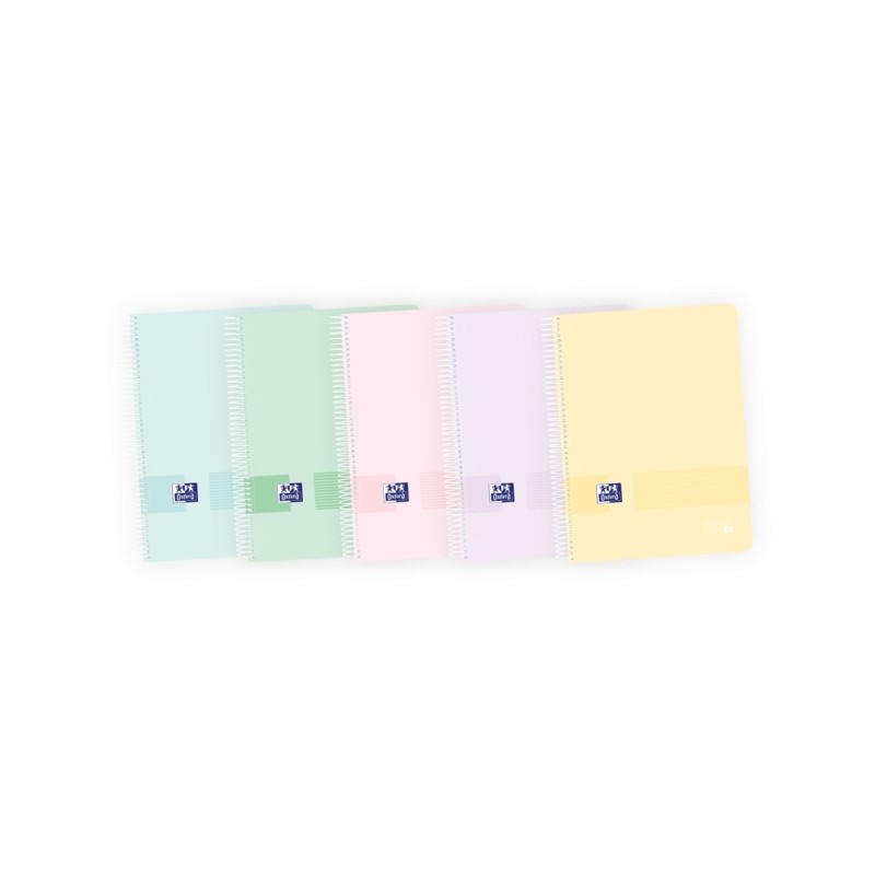Oxford Live e Go Europeanbook A4+ - Copertina in plastica - 8 colori pastello - 160 fogli - Organizzazione e stile in un
