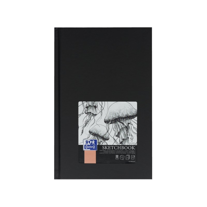 Oxford Artbooks A5 Hardback Stitched Sketchbook - Formato A5 - Copertina rigida - Taccuino cucito - 96 fogli da 100 gsm 