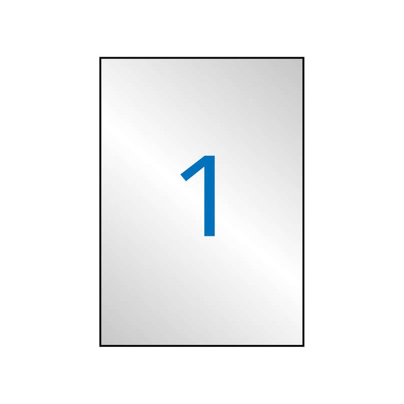 Apli Confezione da 20 etichette 210x 297 mm - Adesivo permanente - Bordi diritti - Colore argento