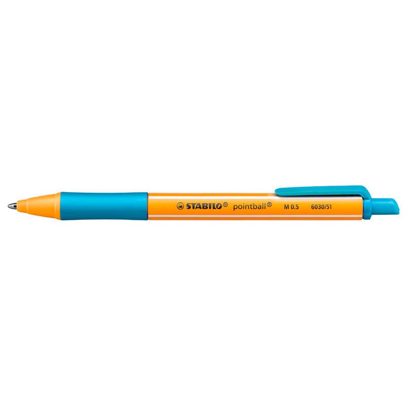 Penna a sfera retrattile Stabilo Pointball - Pennino da 1 mm - Inchiostro a base di olio - Ricaricabile - 79% plastica r